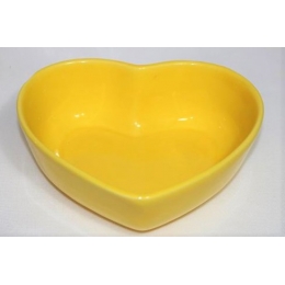 PRATO CORAÇÃO LISO FUNDO P AMARELO