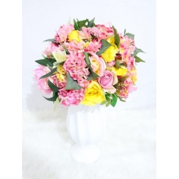 ARRANJO ARTIF ROSA C AMARELO  M  01